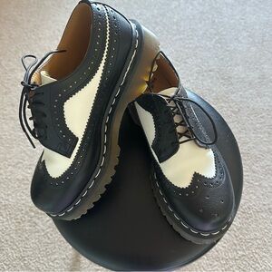 Dr. Martens Black and White Oxford Shoes